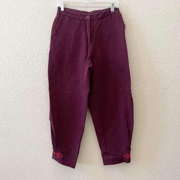 Gudrun Sjoden Pants Trousers Barrel Balloon Crochet Cotton Linen Lagenlook Small - Picture 2 of 12